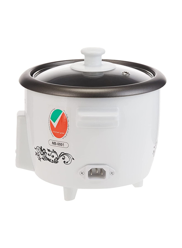 Crownline 1 Liter Rice Cooker with Steamer, 300W, RC-168, White