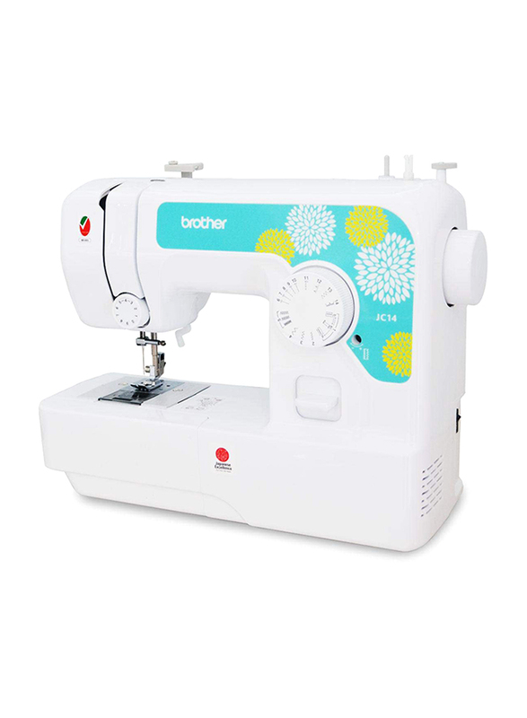 Brother Sewing Machine, JC14, White/Blue/Yellow