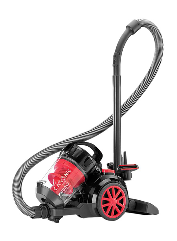 

Black+Decker Canister Vacuum Cleaner with Bagless and Multicyclonic Technology, 1600W, VM1680-B5, Black/Red/Grey