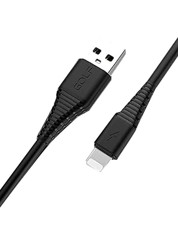 

Golf Space 1-Meter Lightning USB Cable, USB Type A to Lightning 3A Fast Charging Data Transfer Mobile Phones Cable for Apple Devices, GC-64I, Black