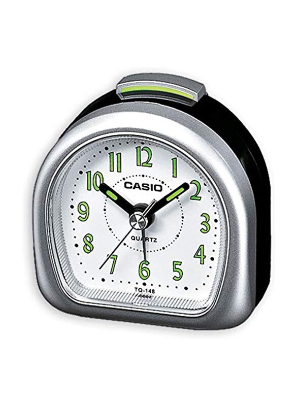 

Casio Travel Alarm Clock, TQ148/8, Silver/White