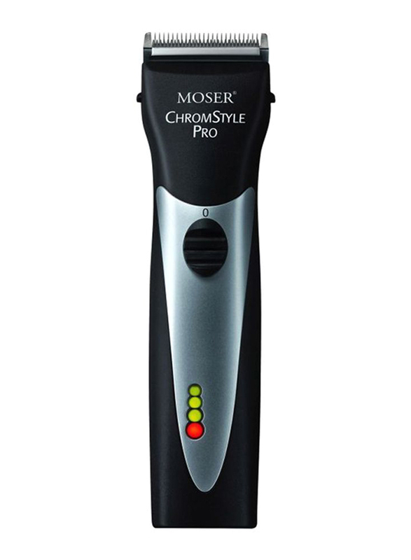 Moser Chromstyle Pro Professional Cordless Hair Clipper, Black/Silver