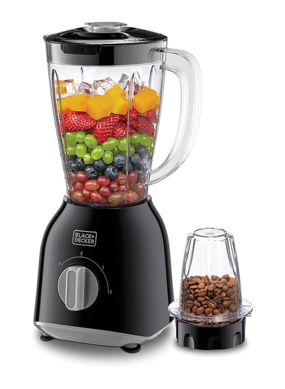 

Black+Decker 1 Ltr Blender with Grinder Mill & 2 Blender Jars, 2-Speed + Pulse Control, Detachable Blades, Twist-to-Lock System, Anti-Slip Feet, 400W,