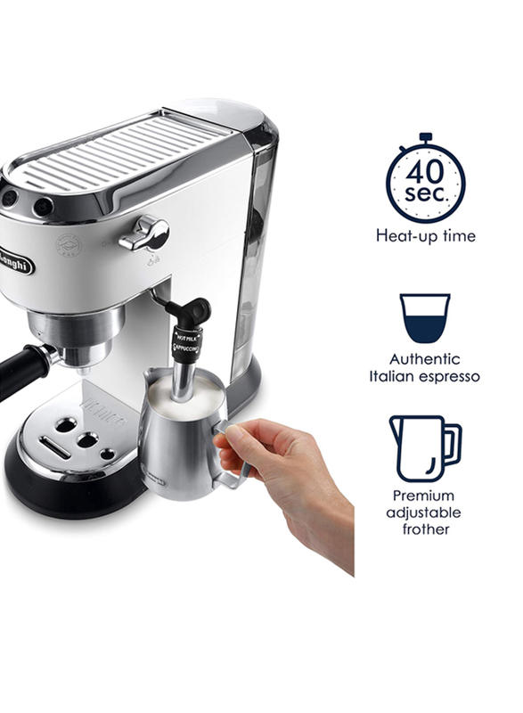 Delonghi Electric Stainless Steel America Dedica Deluxe Espresso, 1300W, Inc EC685W, Silver