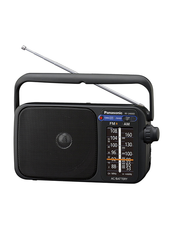 Panasonic Portable Radio with Dual AM/FM Receiver, RF-2400D, Black
