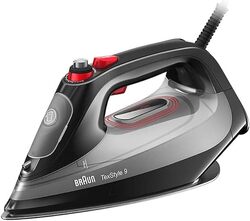 Braun TextStyle Steam Iron SI 9281 BK first 3D BackGlide soleplate, 3100 W, 330 ml tank, Auto Shut off. Smart iCare Mode