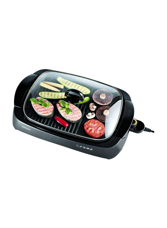 Kenwood Electric Health Grill with Glass Lid, 1700W, HG230, Black
