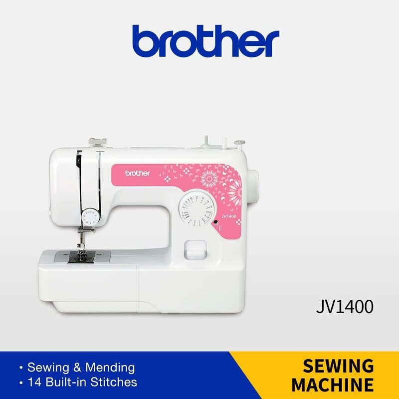 Brother Sewing Machine, JV 1400, White/Pink