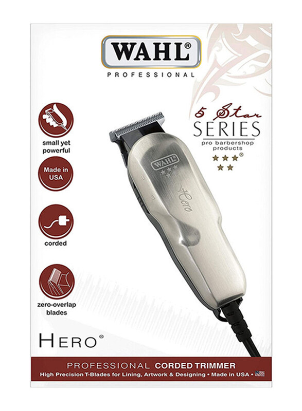 

Wahl Hero Professional Corded Trimmer Set, 8991-727, Silver