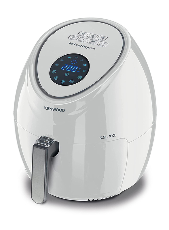 Kenwood 5.5L Digital Air Fryer with Recipe Book, Rapid Hot Air Circulation Technology, 1800W, HFP50.000WH, White