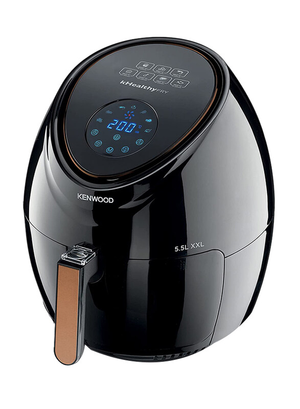 

Kenwood 5.5L Digital Air Fryer with Recipe Book, Rapid Hot Air Circulation Technology, 1800W, HFP50.000BK, Black