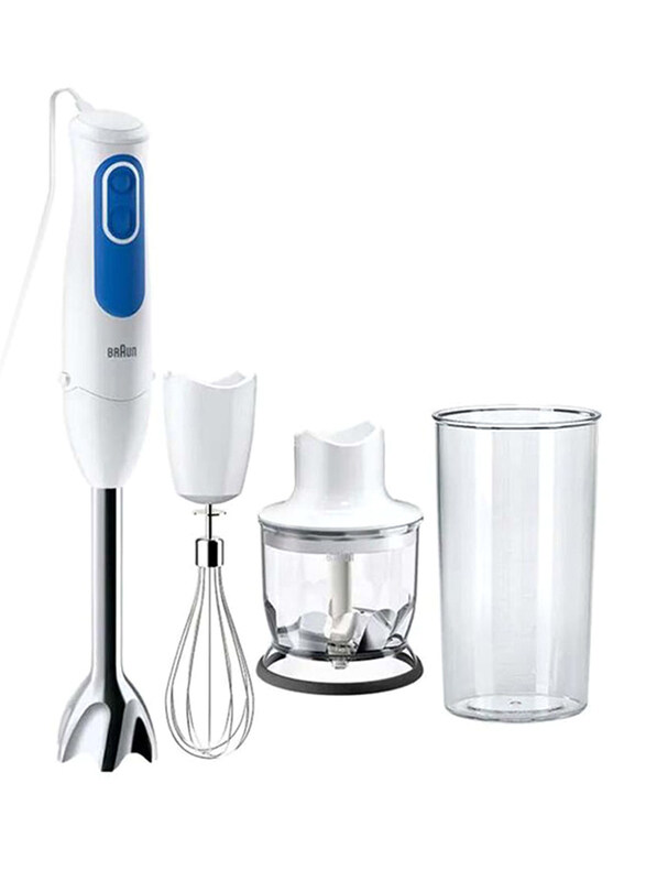 

Braun 350ml Multiquick 3 Portable Hand Blender, 700W, MQ3025, White/Blue