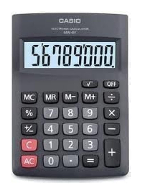 

Casio Electronic Desktop Calculator with 8-digit Extra and Big Display, Grey