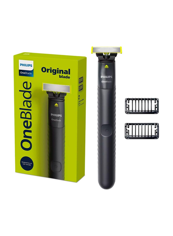 Philips One Blade Trimmer and Scraper Shaver with 2 Combs, QP1424, Black