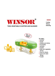 Winsor 2 in 1 Manual Vegetable Chopper and Slicer, Green/Yellow/Clear