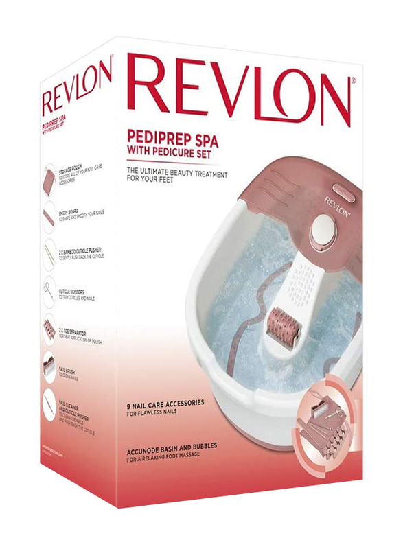 Revlon Pedi prep Foot Spa with Nailcare Set, RVFB7021, Multicolour