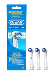 Oral B EB20-3 Precision Clean Flexi Soft Replacement Toothbrush Heads, White, 3 Pieces