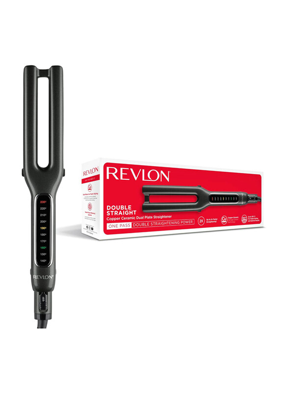 

Revlon Dual Plate Design Advanced Copper Ceramic Technology Straightener with LED Display, RVST2204UK, Black