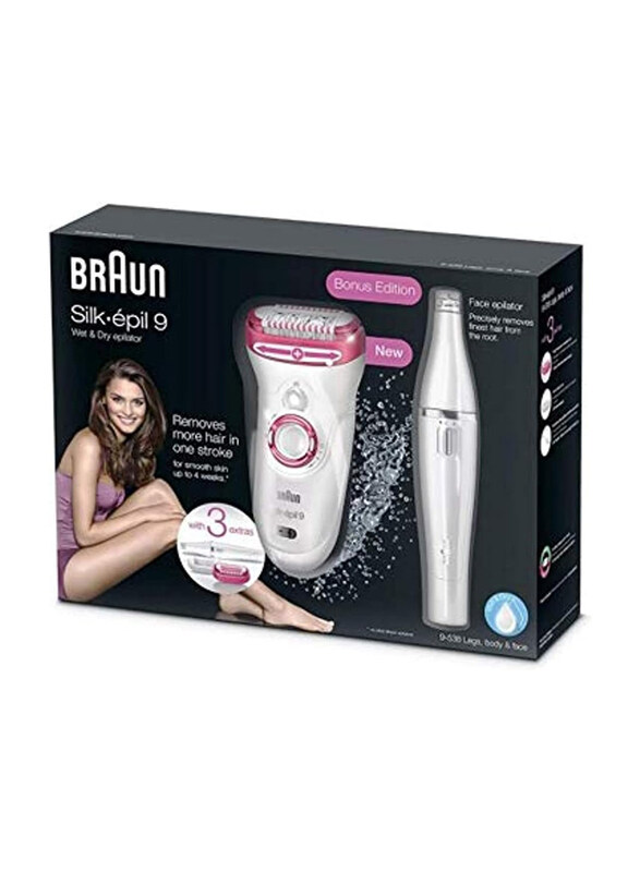 

Braun Silk-Epil 9 Wet & Dry Facial Epilator, SE9538, Multicolour