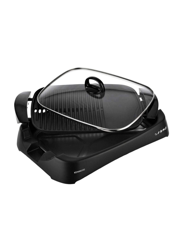 Kenwood Electric Health Grill with Glass Lid, 1700W, HG230, Black
