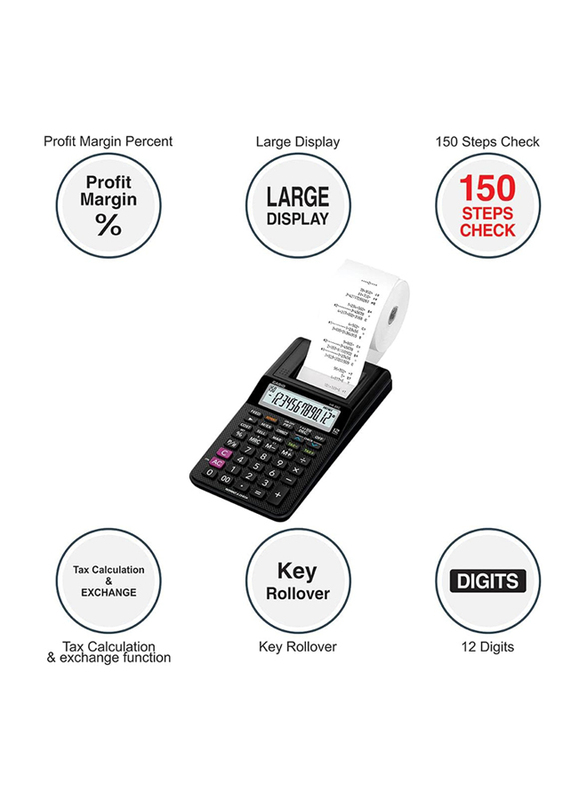 Casio Mini Printing Calculator, Black