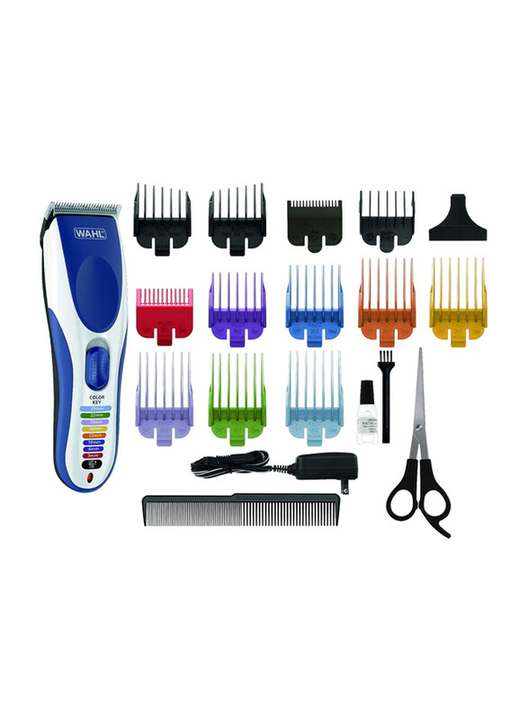 

Wahl Colour Pro Cordless 12 Colour Coded Combs & Hair Clipper Kit with Rechargeable & 60 Minutes Run Time, 09649-1627, Multicolour