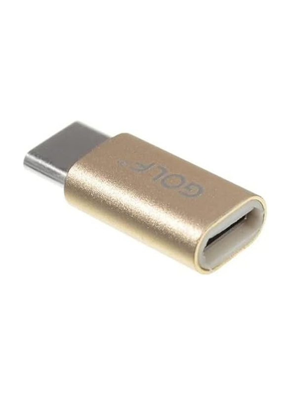 Golf Space Micro USB to Type C 3.0 Adapter, USB Type C Male to Micro USB Female OTG Converter for 2020-2016 MacBook Pro, New Mac Air/Surface, Chromebook, Phone/Tablet, GC-31, Gold