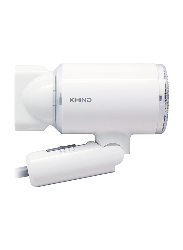 Khind Foldable Travel Hair Dryer 1000w With Concentrator, White