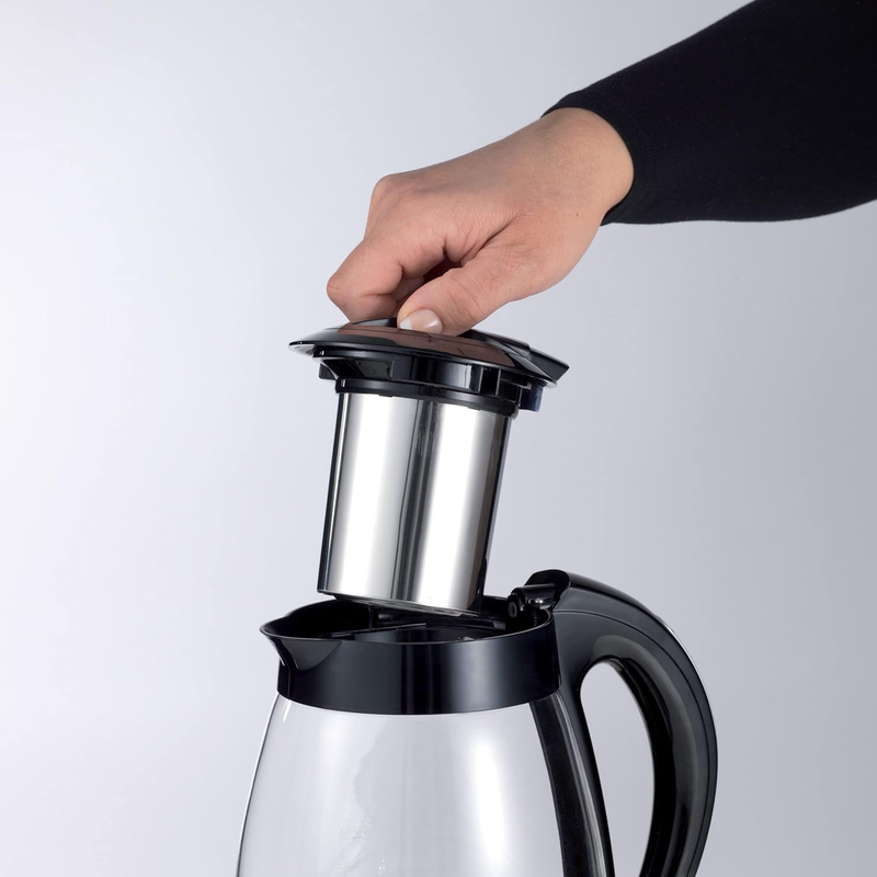 Kenwood 1.2L 3-in-1 Automatic Tea Maker, Electric Glass Kettle & Drip Coffee Maker, Tmg70.000Cl, Black/Clear