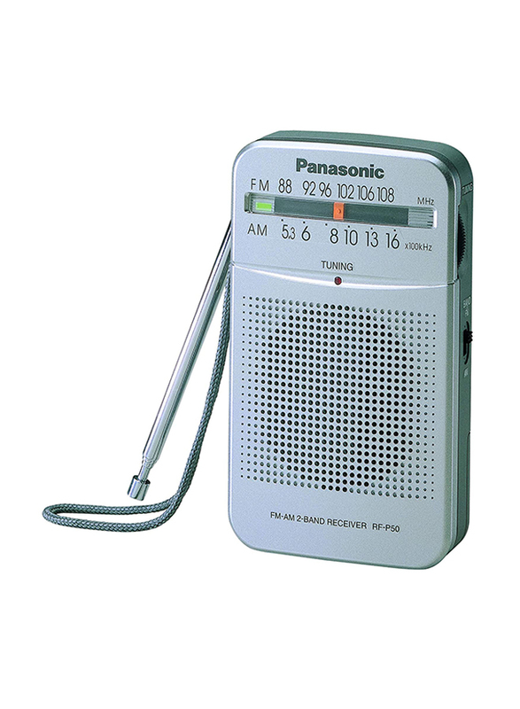 Panasonic Pocket AM/FM Radio, RF-P50, Silver
