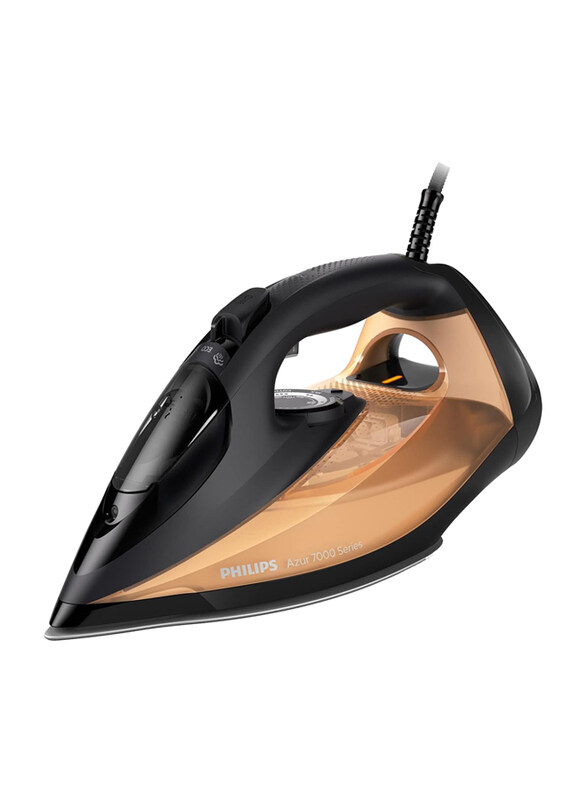 Philips Azur 7000 Series Plastic Steam Iron, 2800W, DST7040/80, Black/Gold