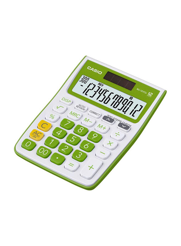 

Casio MJ-12VCb-GN 300 Steps Check & Correct Colourful Desktop Calculator, Green