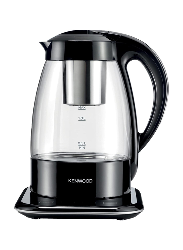 Kenwood 1.2L 3-in-1 Automatic Tea Maker, Electric Glass Kettle & Drip Coffee Maker, Tmg70.000Cl, Black/Clear