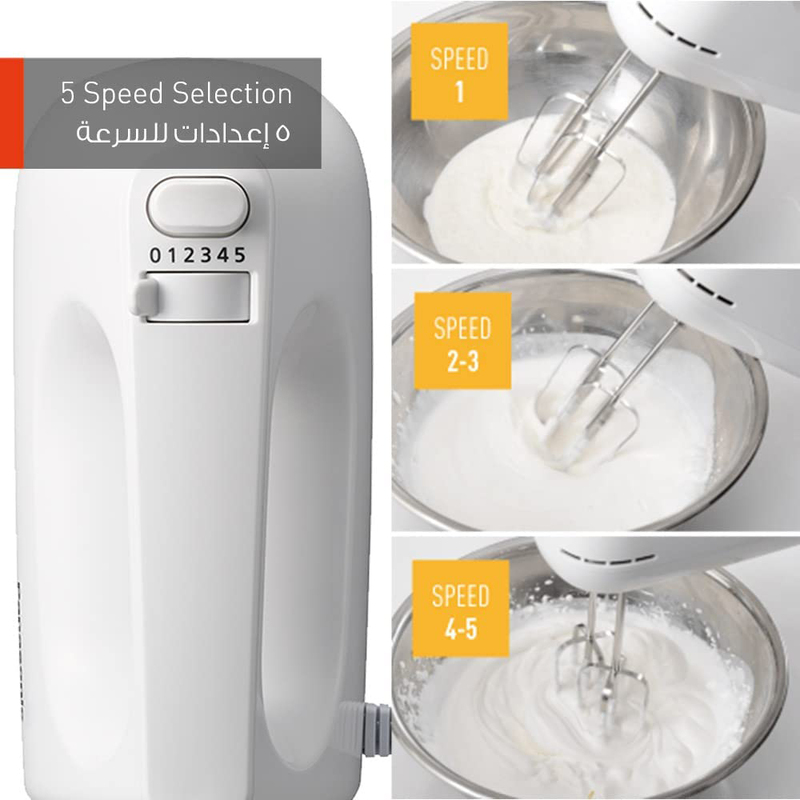 Panasonic 5 Speed Hand Mixer, 175W, MKGH3, White
