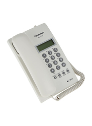 Panasonic LCD Display Caller ID Compatible Telephone without Speaker, White