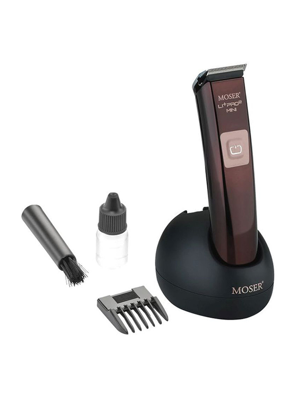 Moser Li+pro2 Mini Professional Cordless Hair Trimmer for Men, 1588-0150, Brown/Silver