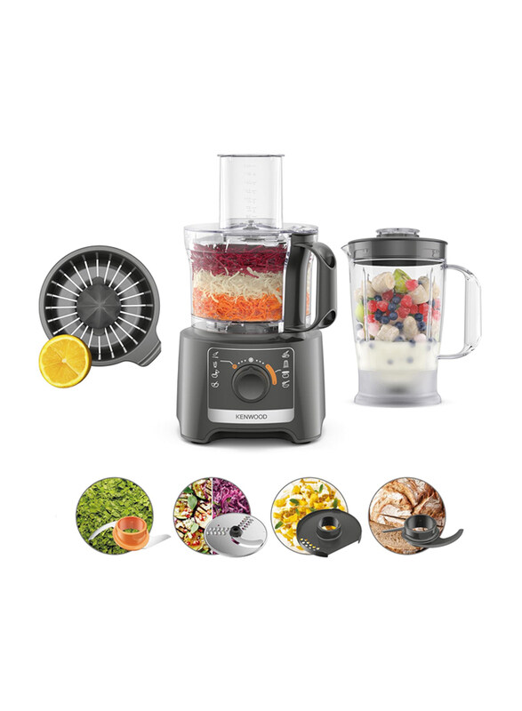 

Kenwood Multipro Compact Robot Kitchen Chopper with 2 Processing Speeds + Pulse, 2.1L Bowl, FDP31.020GY, 800W, Grey