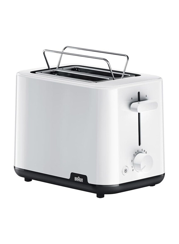 

Braun 2 Slots 8 Browning Settings Bun Warmer Breakfast Toaster, 900W, HT 1010 WH, White