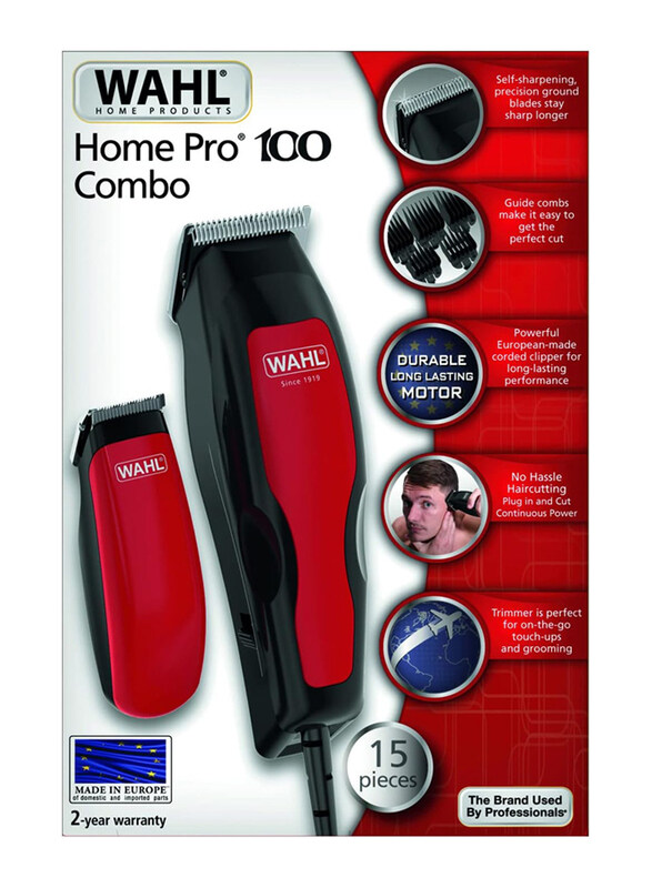 

Wahl Men's Home Pro 100 Hair Clipper + Beard Trimmer, Red/Black