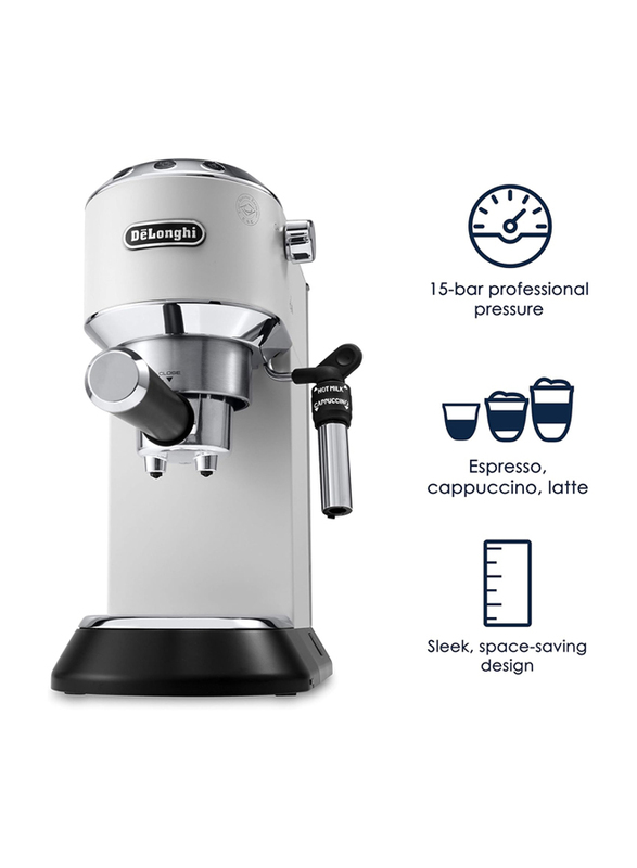 Delonghi Electric Stainless Steel America Dedica Deluxe Espresso, 1300W, Inc EC685W, Silver