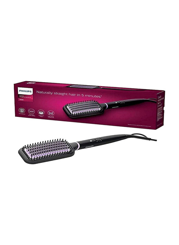 

Philips Auto Curler & Heated Straightening Brush, Bhh880, Black