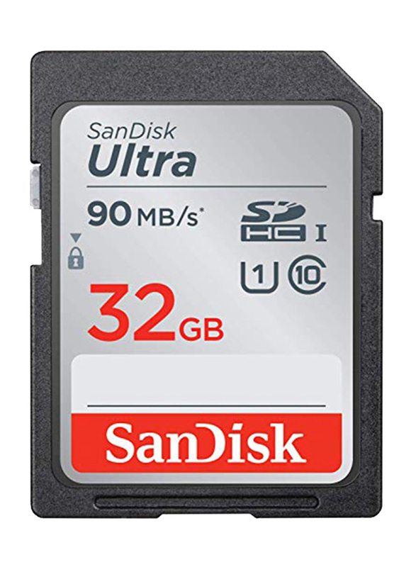 SanDisk 32GB Ultra SDHC Memory Card, 90MB/s, Black