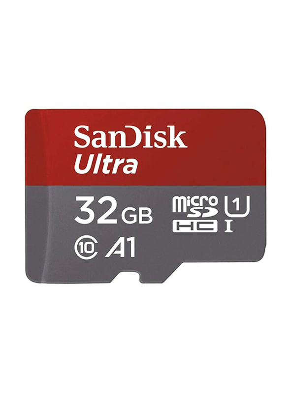 SanDisk 32GB Ultra Class 10 UHS-I MicroSDHC Memory Card, 98MB/s, Red/Grey