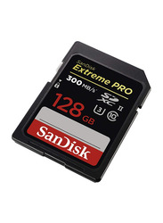 سانديسك إكستريم برو UHS-II SDHC بطاقة ذاكرة بسعة 128 جيجا ، أسود