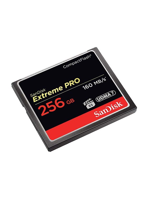 SanDisk 256GB Extreme Pro CompactFlash Memory Card, 160MB/s, Black