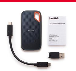 SanDisk Extreme Pro 1TB Portable NVMe Solid State Drive, USB C, up to 2000MB/s, Ruggedised and Water Resistant SDSSDE81 1T00 G25