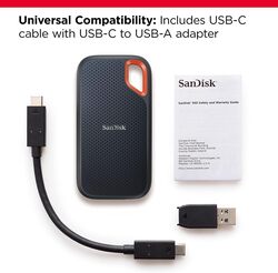 SanDisk Extreme 1TB Portable NVMe Solid State Drive, Up to 1050MB/s USB C, USB 3.2 Gen 2, Rugged Blue Design, SDSSDE61 1T00 G25