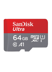 سانديسك ألترا UHS-1 مايكرو إس دي إكس سي بطاقة ذاكرة بسعة 64 جيجا ، 100 ميجا بايت / ثانية ، أسود