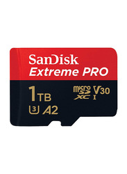 SanDisk 1TB Extreme Pro MicroSDXC 170MB/s A2 C10 V30 UHS-I U3 Memory Card with SD Adapter and Rescue Pro Deluxe, Black