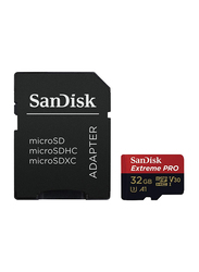 SanDisk 32GB Extreme Pro MicroSDHC 100MB/s A1 C10 V30 UHS-I U3 Memory Card with SD Adapter and Rescue Pro Deluxe, Black